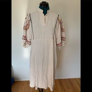Cream embroidered dress